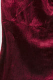 Burgundy Velvet Slip Dresses Mom Daughter Family Matching Outfits