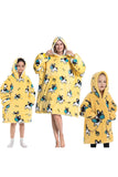 Black Strawberry Family Matching Flannel Oversize Wearable Hoodie Blanket Sweatshirt