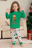 Christmas Family Matching Pajamas Green Santa Claus Print Pajamas Set