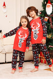 Christmas Family Matching Pajamas Black Red Deer Printed Pajamas Set