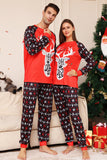 Christmas Family Matching Pajamas Black Red Deer Printed Pajamas Set