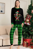 Christmas Family Wine Lover Dinosaur Print Pajamas Set