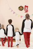 Black and Red Santa Printed Fmaily Pajamas Set