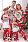 Red and White Christmas Printed Family Pajamas Set