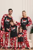 Black Red Deer Pattern Family Christmas Pajamas with Long Sleeve