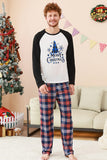 Black Blue Tree Print Family Christmas Pajamas