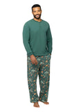 Animal Print Dark Green Matching Pajamas Set