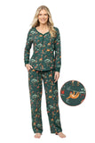 Animal Print Dark Green Matching Pajamas Set