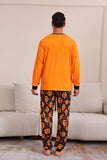 Pumpkin Print Orange Halloween Family Pajamas Set