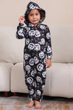 Pumpkin Print Black Matching Halloween One Piece Pajamas