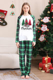 Green and White Merry Christmas Family Pajama Sets