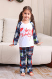 Navy Plaid Long Sleeve Family Matching Pajama Set