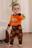 Orange Halloween Long Sleeve Family Matching Pajama Set