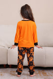 Orange Halloween Long Sleeve Family Matching Pajama Set