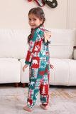 Red and Green Colorblock Christmas Hooded Family Pajama Set