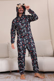 Christmas Navy Family Matching Hooded Pajamas