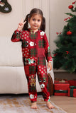 Burgundy Plaid Hooded Snowman Christmas Family Pajamas