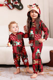 Burgundy Plaid Hooded Snowman Christmas Family Pajamas