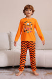 Orange Striped Halloween Family Pajamas