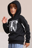 Black Skeleton Hooded Halloween Family Sweatshirts