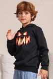 Black Devil Pumpkin Print Hooded Halloween Family Sweatshirts