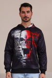 Black Skeleton Print Hooded Halloween Family Sweatshirts