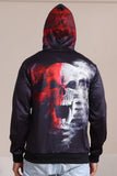 Black Skeleton Print Hooded Halloween Family Sweatshirts