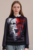 Black Skeleton Print Hooded Halloween Family Sweatshirts