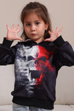 Black Skeleton Print Hooded Halloween Family Sweatshirts