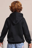 Black Halloween Text Print Hooded Family Sweatshirts