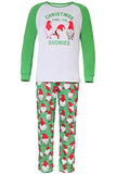 Green Printed Long Sleeve Matching Family Pajamas