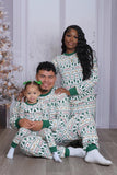 White Christmas Tree Printed Matching Family Pajamas