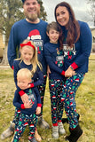 Navy Long Sleeve Printed Matching Family Pajamas