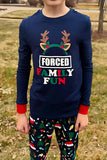 Navy Long Sleeve Printed Matching Family Pajamas
