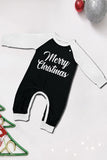 Black Long Sleeve Christmas Printed Family Matching Pajamas Set