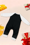 Black Long Sleeve Christmas Printed Family Matching Pajamas Set