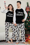 Black Long Sleeve Christmas Printed Family Matching Pajamas Set