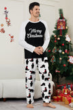 Black Long Sleeve Christmas Printed Family Matching Pajamas Set