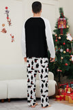 Black Long Sleeve Christmas Printed Family Matching Pajamas Set