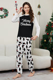 Black Long Sleeve Christmas Printed Family Matching Pajamas Set