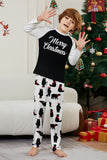 Black Long Sleeve Christmas Printed Family Matching Pajamas Set