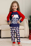 Navy Round Neck Long Sleeve Family Matching Pajamas Set