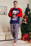 Navy Round Neck Long Sleeve Family Matching Pajamas Set