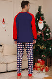 Navy Round Neck Long Sleeve Family Matching Pajamas Set