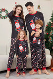 Dark Grey Long Sleeve Christmas Printed Family Matching Pajamas Set