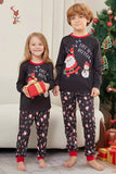 Dark Grey Long Sleeve Christmas Printed Family Matching Pajamas Set