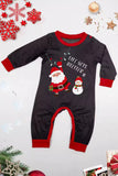 Dark Grey Long Sleeve Christmas Printed Family Matching Pajamas Set