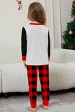 Black and Red Christmas Printed Long Sleeve Family Matching Pajamas Set