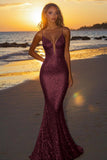 Sparkly Silver Backless Mermaid Long Formal Dress