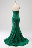 Orange Mermaid Sweetheart Sweep Train Ball Dress With Sequins